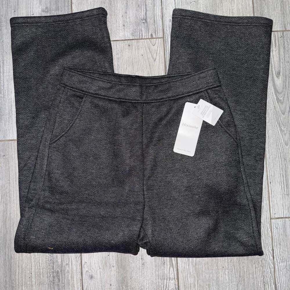 Hixiaohe High Waisted Heather Grey Flare Leggings with Pockets